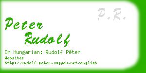 peter rudolf business card